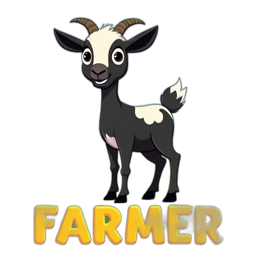 animal, pixel art, cartoon, goat transparent PNG cut-out