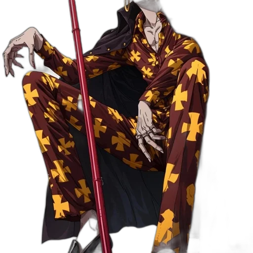 staff, jacket, sword, dress transparent PNG cut-out