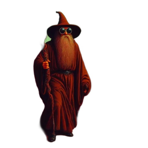 staff, creature, dress, mask transparent PNG cut-out