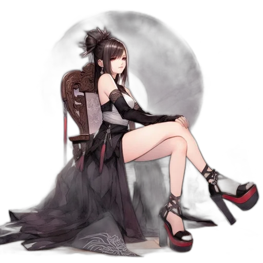 dress, shoes, staff, fantasy art transparent PNG cut-out