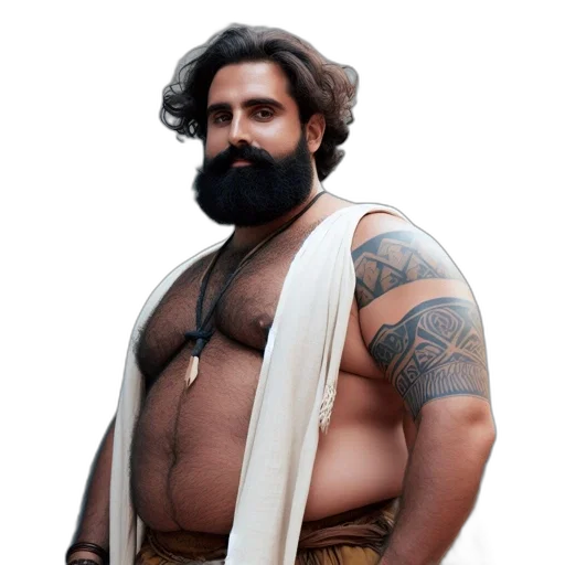 concept art, individual, long, beard transparent PNG cut-out