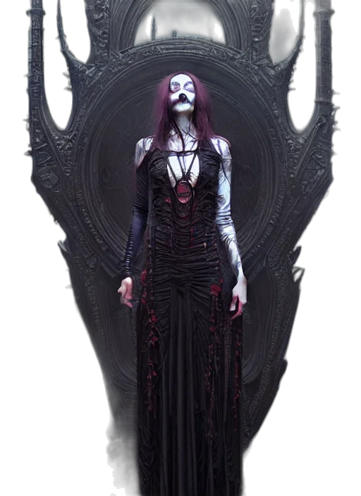 dress, mask, creature, staff transparent PNG cut-out