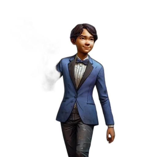 jacket, staff, concept art, 3d render transparent PNG cut-out