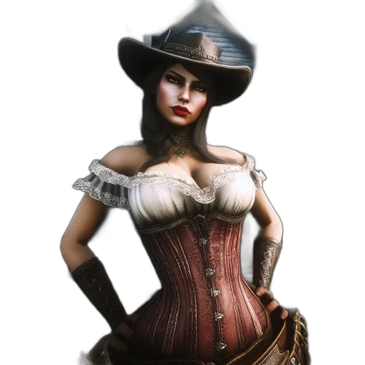 hat, dress, staff, concept art transparent PNG cut-out