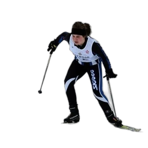staff, skier, white, blue transparent PNG cut-out