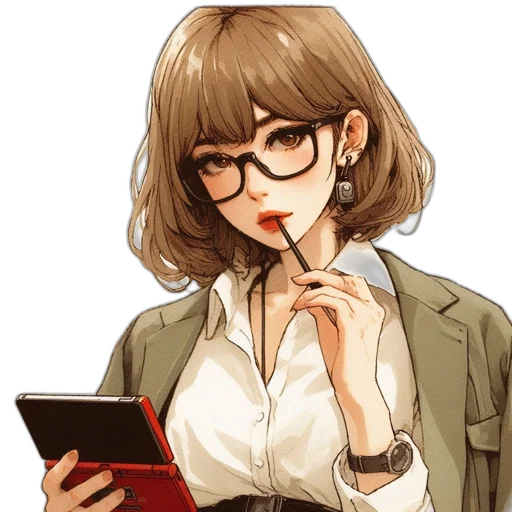 staff, face, anime, pixel art transparent PNG cut-out