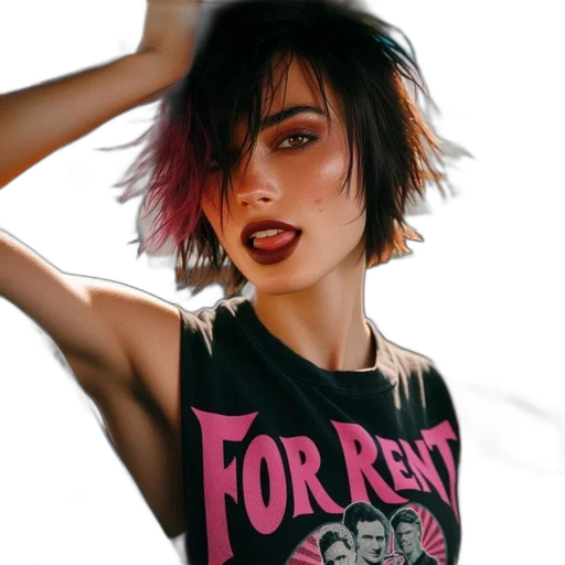 hair, face, jacket, dress transparent PNG cut-out
