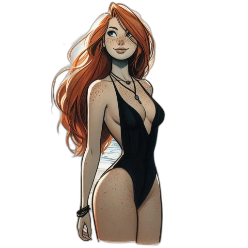 dress, comic book art, concept art, cartoon transparent PNG cut-out
