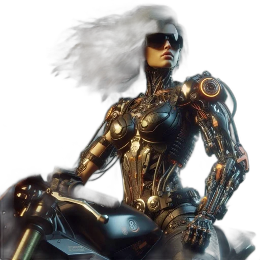 robot, concept art, cyberpunk, comic book art transparent PNG cut-out