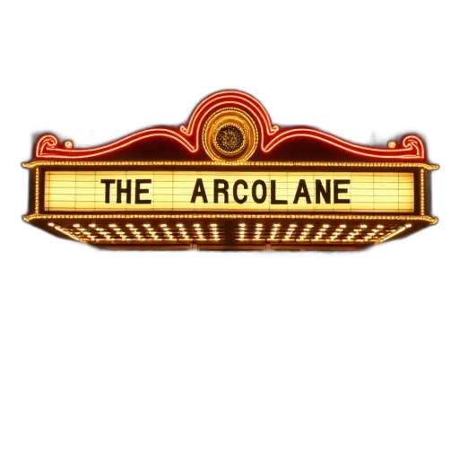 theatre, sign, reads, arcolane transparent PNG cut-out