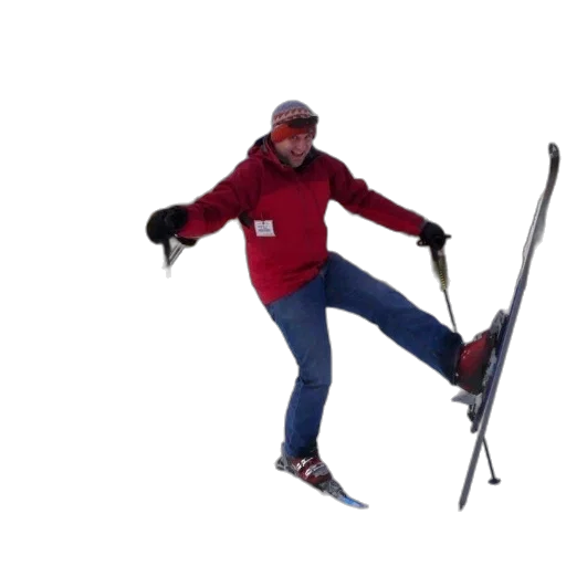 staff, snow, man, red transparent PNG cut-out