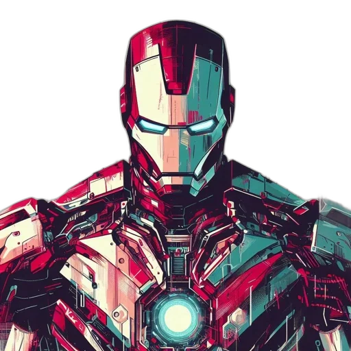 robot, comic book art, concept art, pixel art transparent PNG cut-out