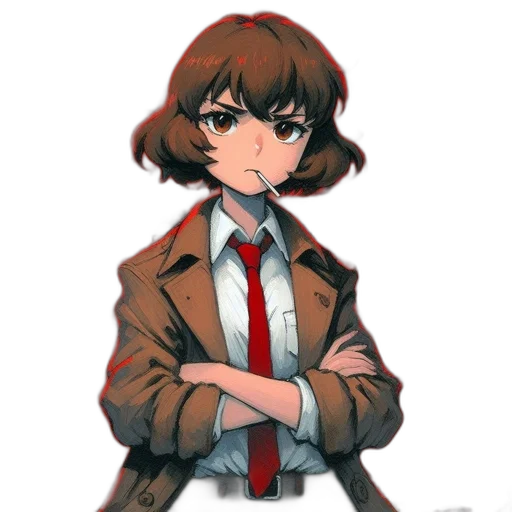 jacket, staff, face, weapon transparent PNG cut-out
