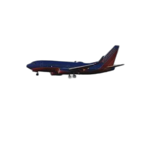 3d render, southwest, airlines, plane transparent PNG cut-out