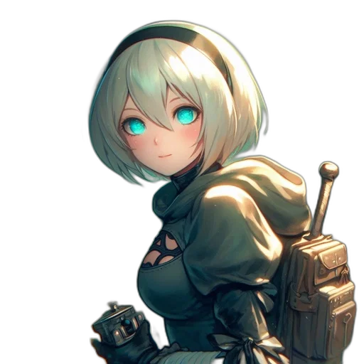 robot, weapon, staff, face transparent PNG cut-out