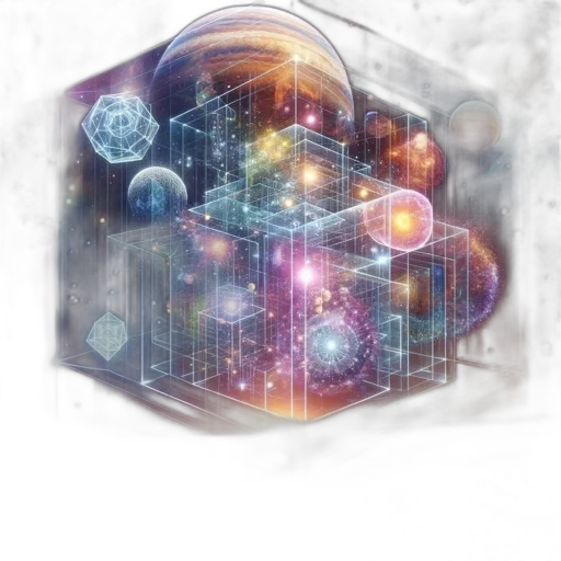 concept art, 3d render, outer space, geometrical transparent PNG cut-out