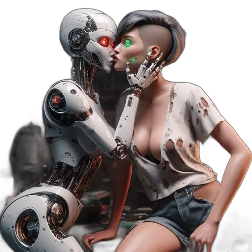 robot, mask, weapon, cyberpunk transparent PNG cut-out