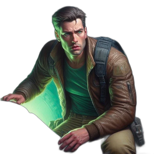 jacket, weapon, concept art, comic book art transparent PNG cut-out