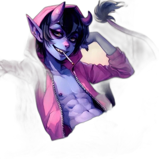 creature, jacket, mask, vaporwave transparent PNG cut-out