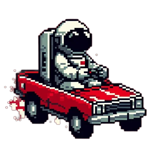 car, robot, pixel art, concept art transparent PNG cut-out