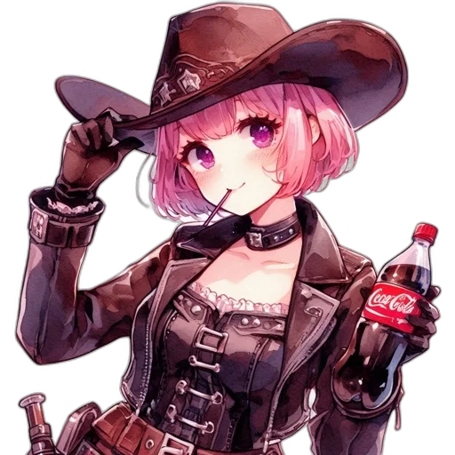 weapon, jacket, bottle, hat transparent PNG cut-out