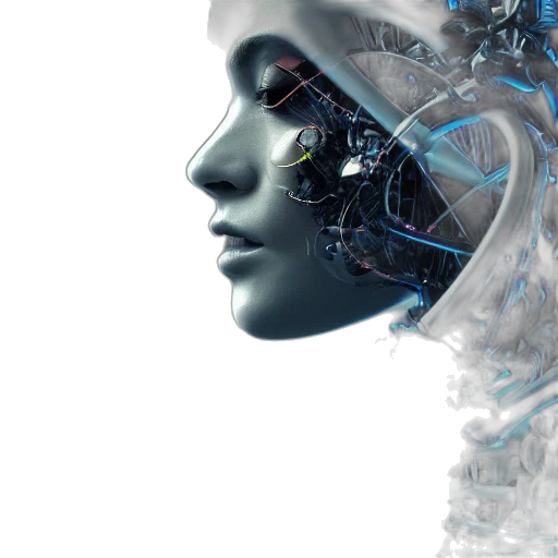 robot, cyberpunk, concept art, 3d render transparent PNG cut-out