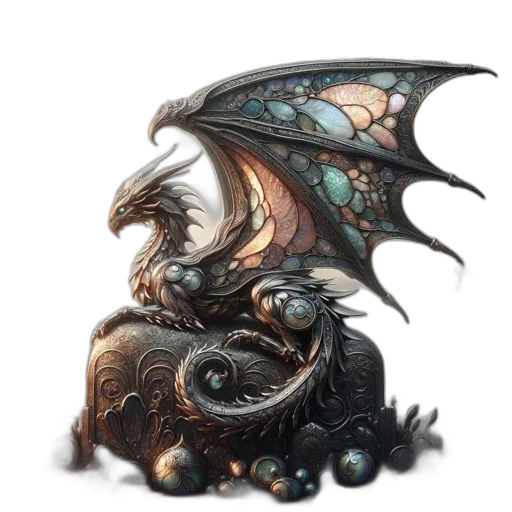dragon, creature, staff, weapon transparent PNG cut-out