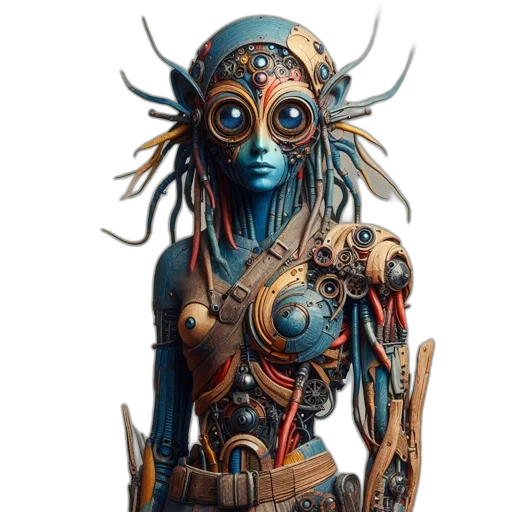 robot, mask, jewelry, dress transparent PNG cut-out
