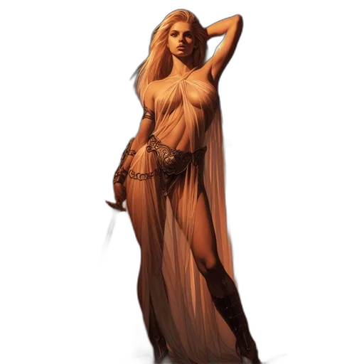 dress, staff, fantasy art, concept art transparent PNG cut-out
