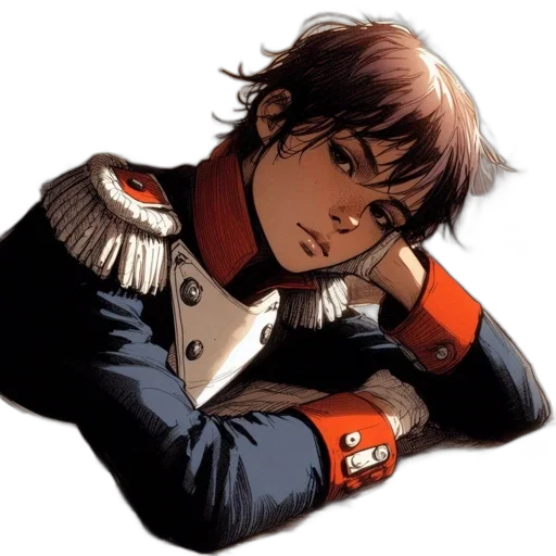 jacket, face, comic book art, concept art transparent PNG cut-out