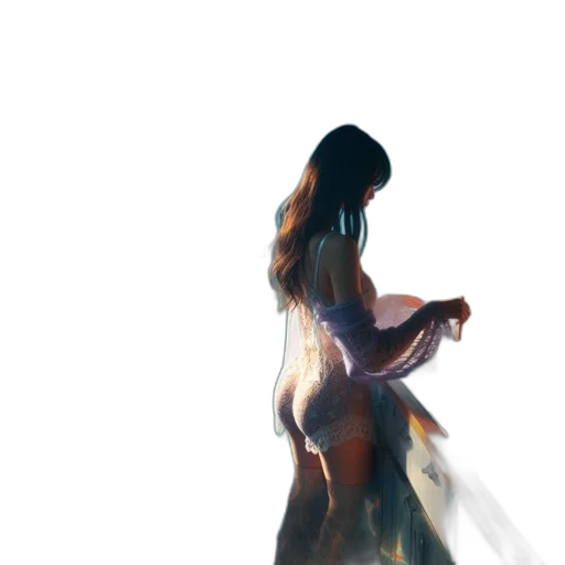 dress, hair, bottle, creature transparent PNG cut-out