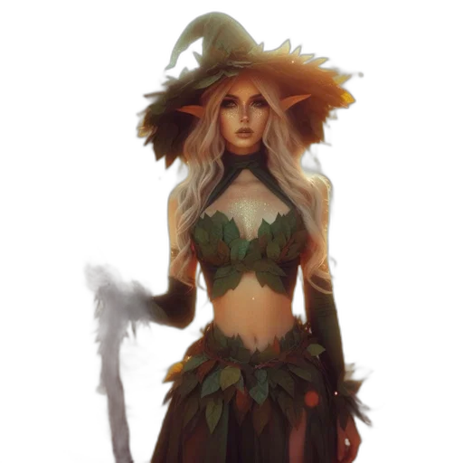 dress, staff, fantasy art, concept art transparent PNG cut-out