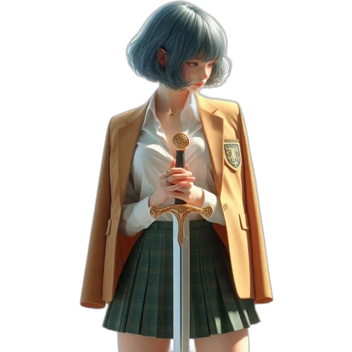 jacket, staff, sword, weapon transparent PNG cut-out