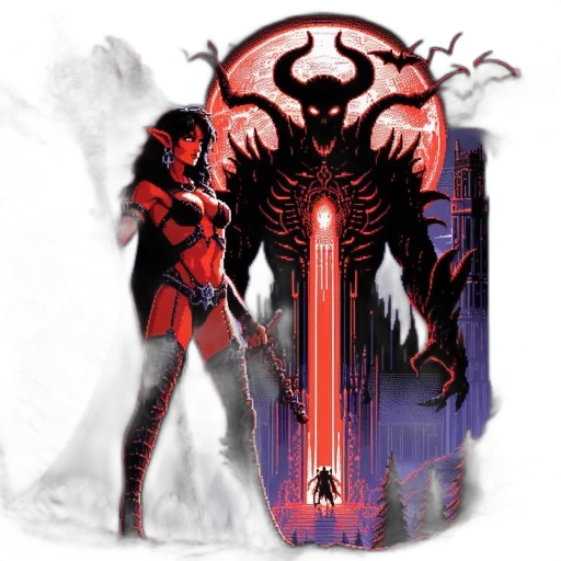 concept art, comic book art, fantasy art, pixel art transparent PNG cut-out