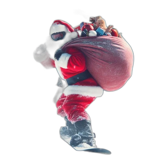 robot, 3d render, concept art, santa transparent PNG cut-out