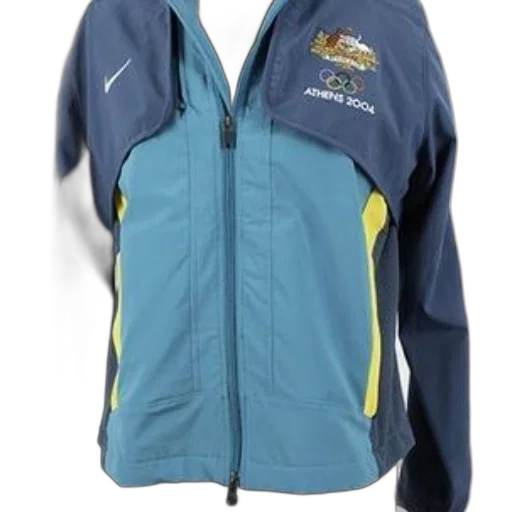 jacket, blue, yellow, athletic transparent PNG cut-out