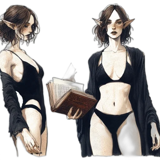 dress, concept art, comic book art, fantasy art transparent PNG cut-out