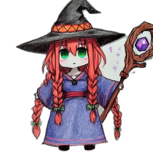 staff, hat, weapon, dress transparent PNG cut-out