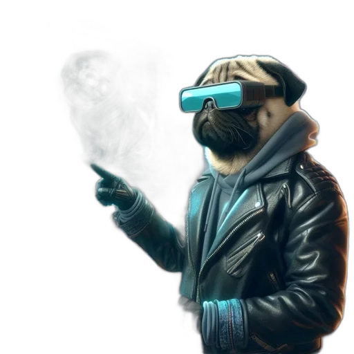 jacket, mask, robot, staff transparent PNG cut-out
