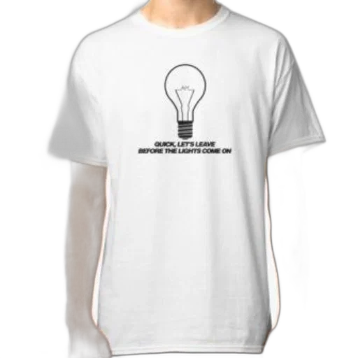 white, t-shirt, light, bulb transparent PNG cut-out