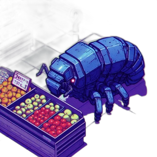 food, robot, concept art, pixel art transparent PNG cut-out