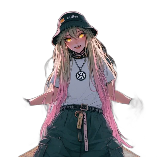 jacket, hat, creature, hair transparent PNG cut-out