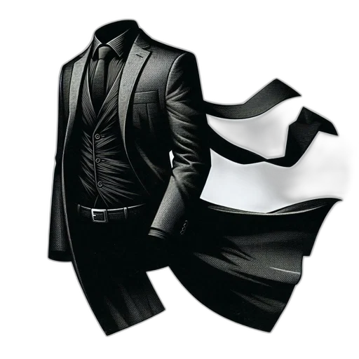 jacket, dress, mask, photorealistic transparent PNG cut-out