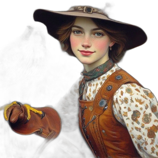 staff, hat, face, jewelry transparent PNG cut-out