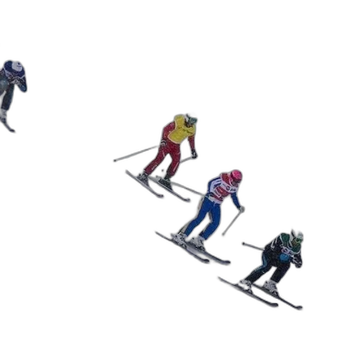 concept art, group, skiers, race transparent PNG cut-out