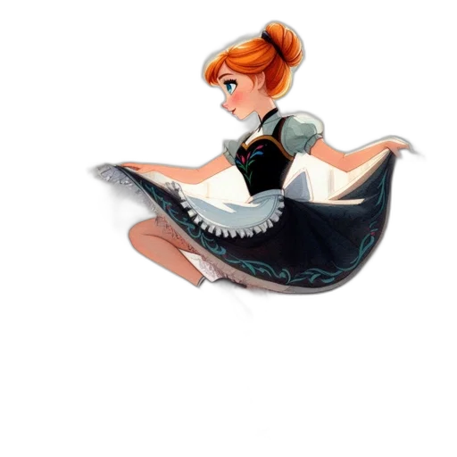 dress, concept art, cartoon, watercolor transparent PNG cut-out