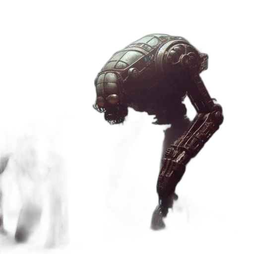 robot, creature, mask, weapon transparent PNG cut-out