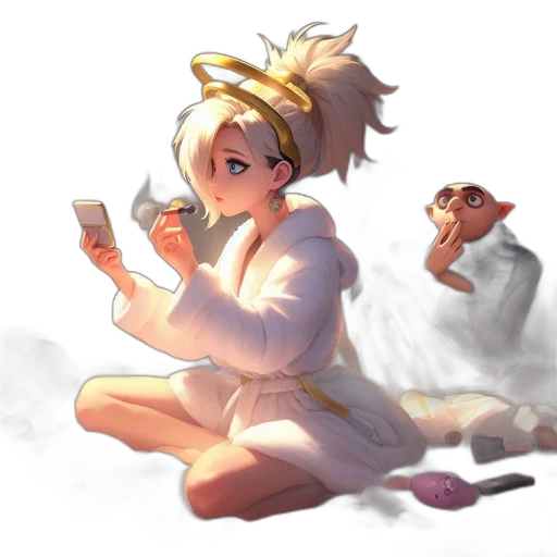 staff, creature, dress, weapon transparent PNG cut-out