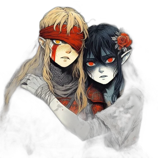 mask, fantasy art, concept art, watercolor transparent PNG cut-out
