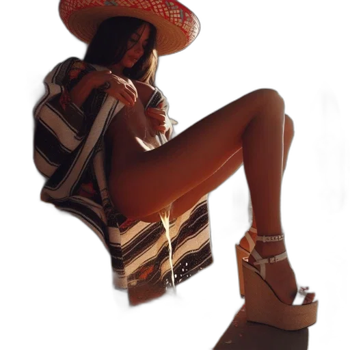hat, jewelry, shoes, dress transparent PNG cut-out